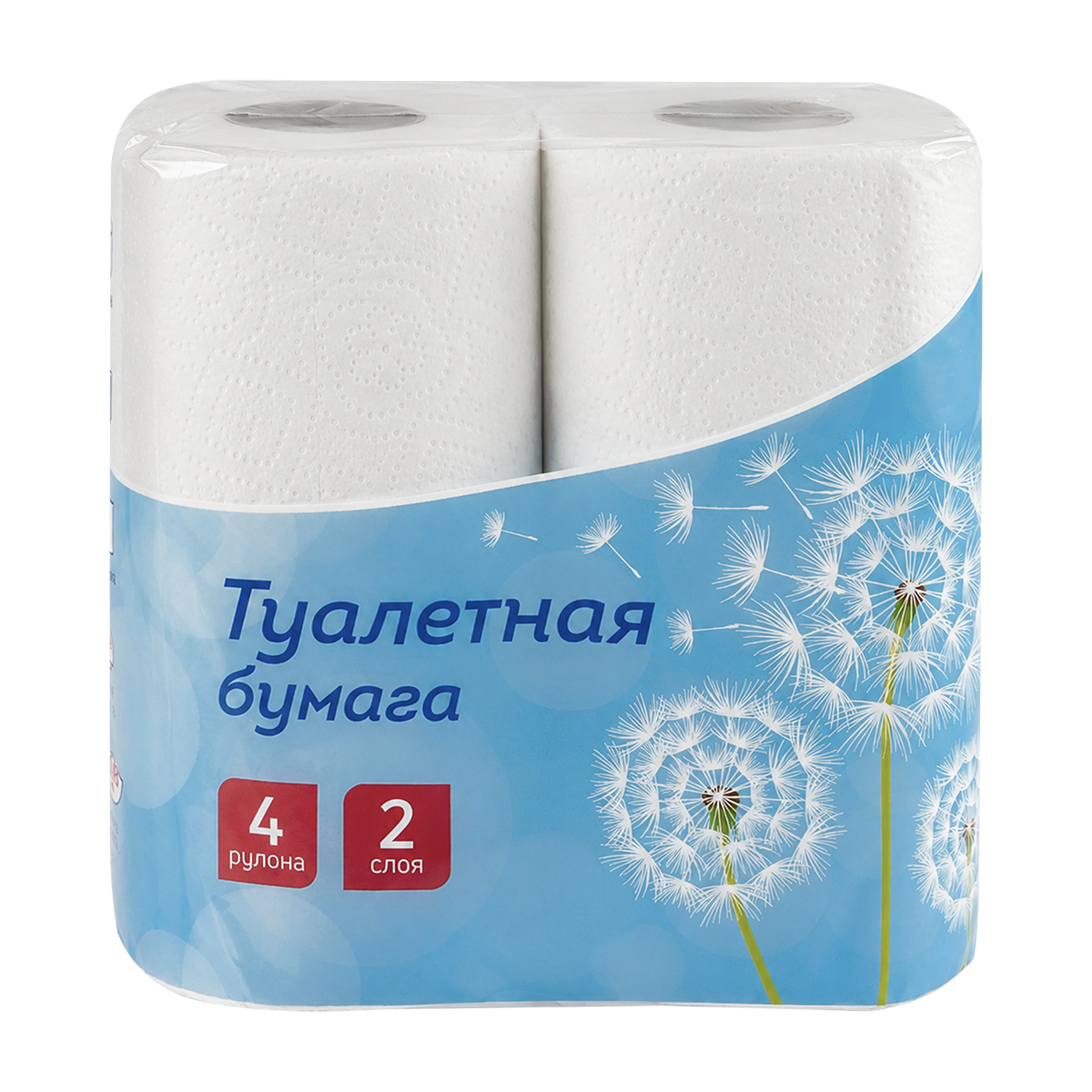 Бумага туалетная OfficeClean 2-слойная, 4шт., тиснение, белая