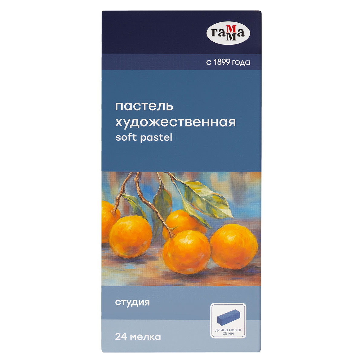Пастель художественная Гамма "Студия", 24 цвета, 1/2 длины, картон. упаковка