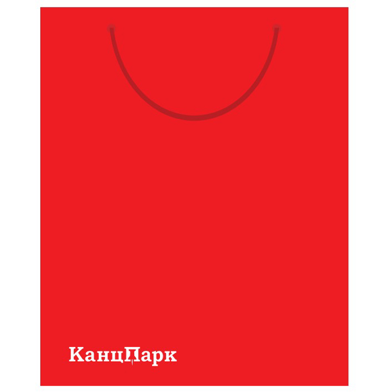 Пакет подарочный средний "КанцПарк", красный, 26*34*13