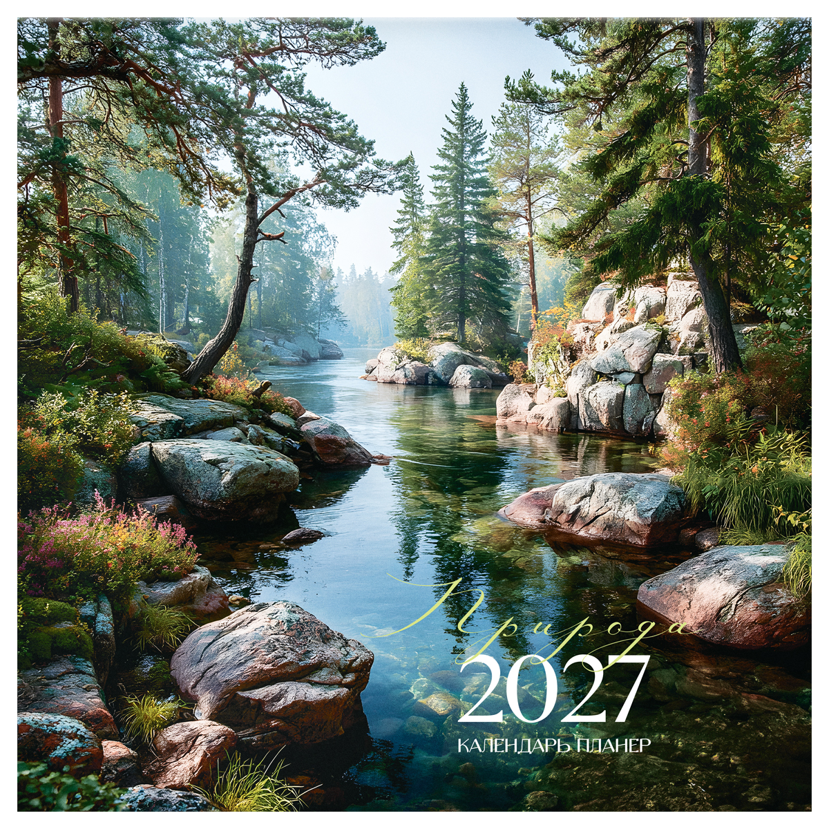 Календарь настенный перекидной на скрепке, 290*290 мм 12л. BG "Природа", 2027г.