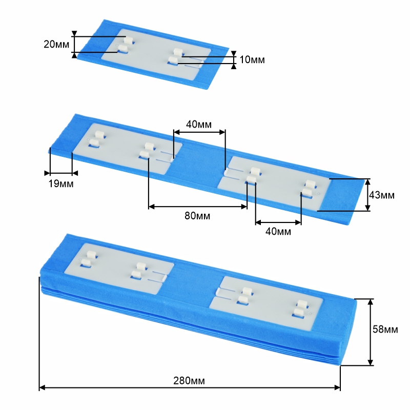 Насадка для швабры самоотжимной "Бабочка" OfficeClean Professional, крепление-крючки, ПВА 28*5,8см, 